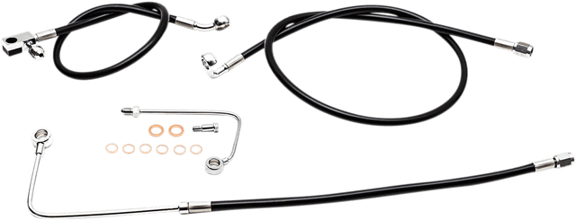 LA CHOPPERS 1741-4626 Brake Line - 12" - 14" Ape Hanger Handlebars - Black