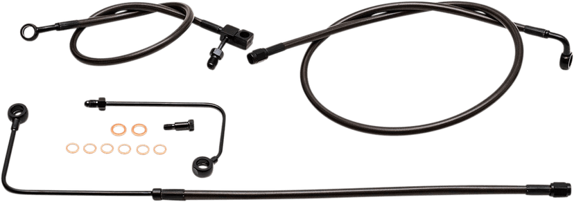 LA CHOPPERS 1741-4627 Brake Lines - 12" - 14" Ape Hanger Handlebars - Midnight