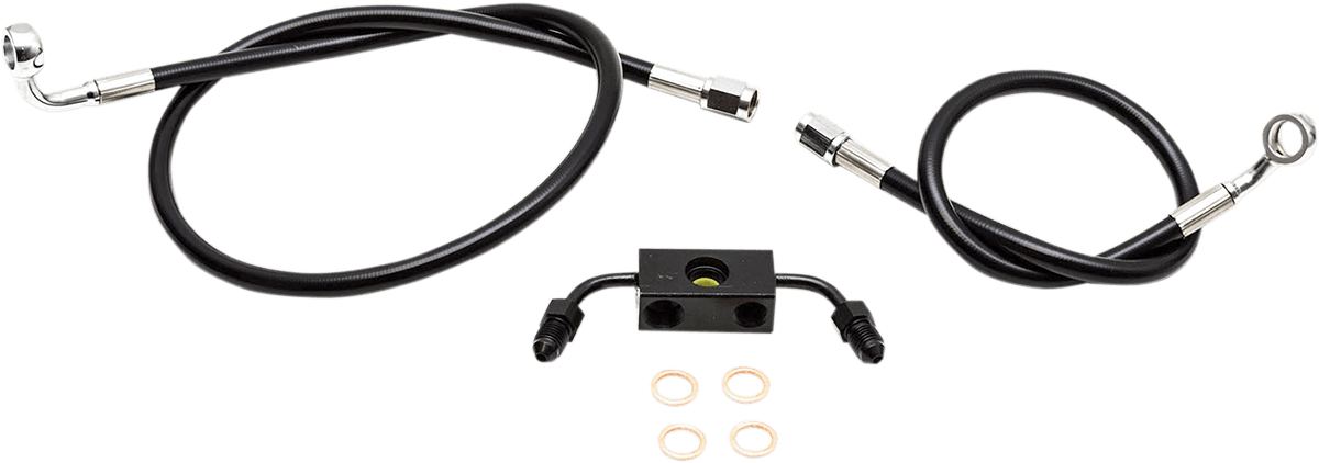 LA CHOPPERS 1741-4647 Brake Line - Mini Ape Hanger Handlebars - Black