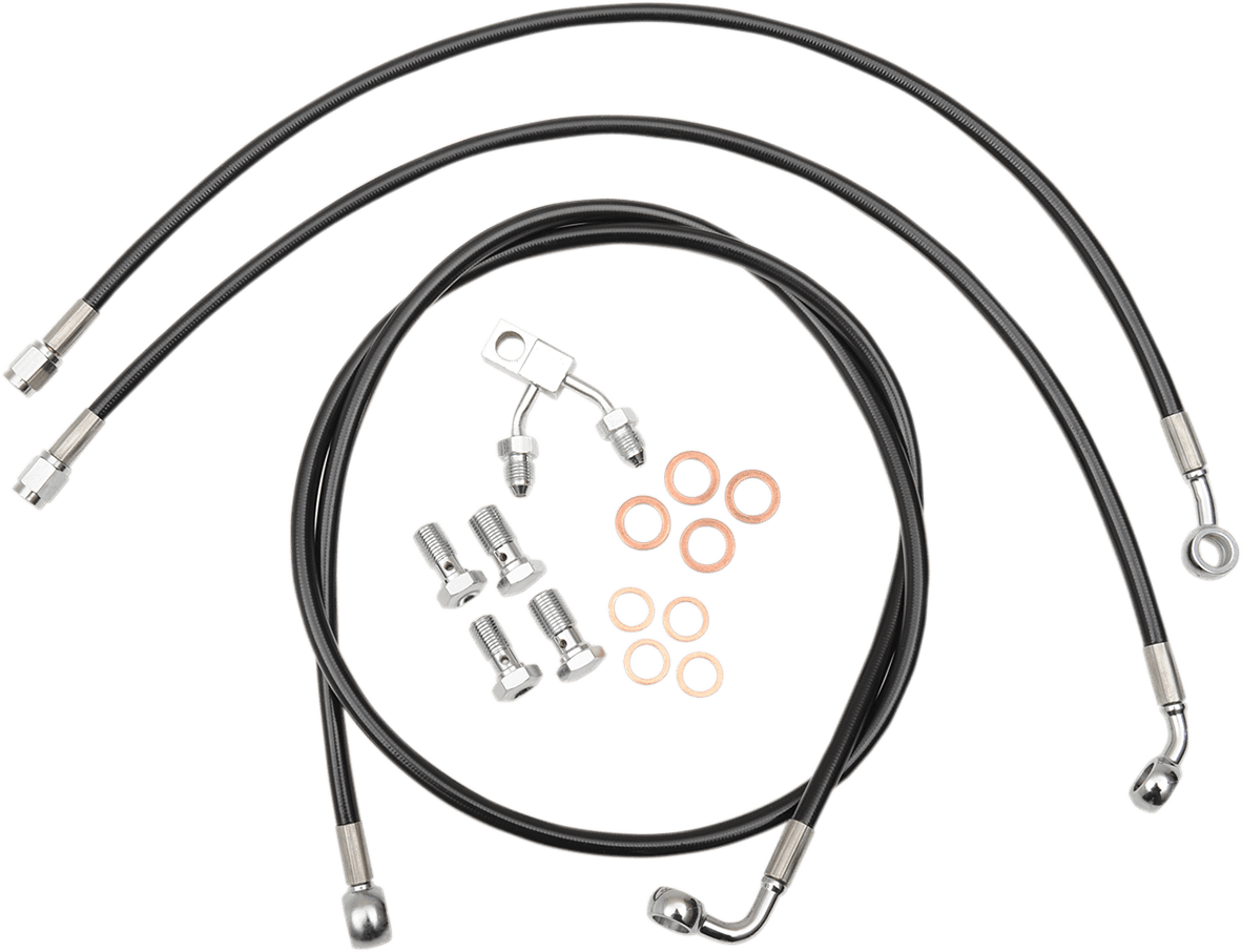 LA CHOPPERS 1741-5095 Brake Line - 15" - 17" Ape Hanger Handlebars - Black