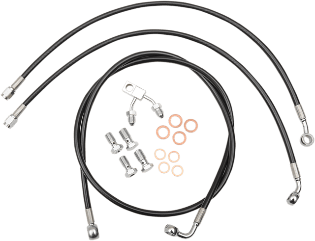 LA CHOPPERS 1741-5095 Brake Line - 15" - 17" Ape Hanger Handlebars - Black