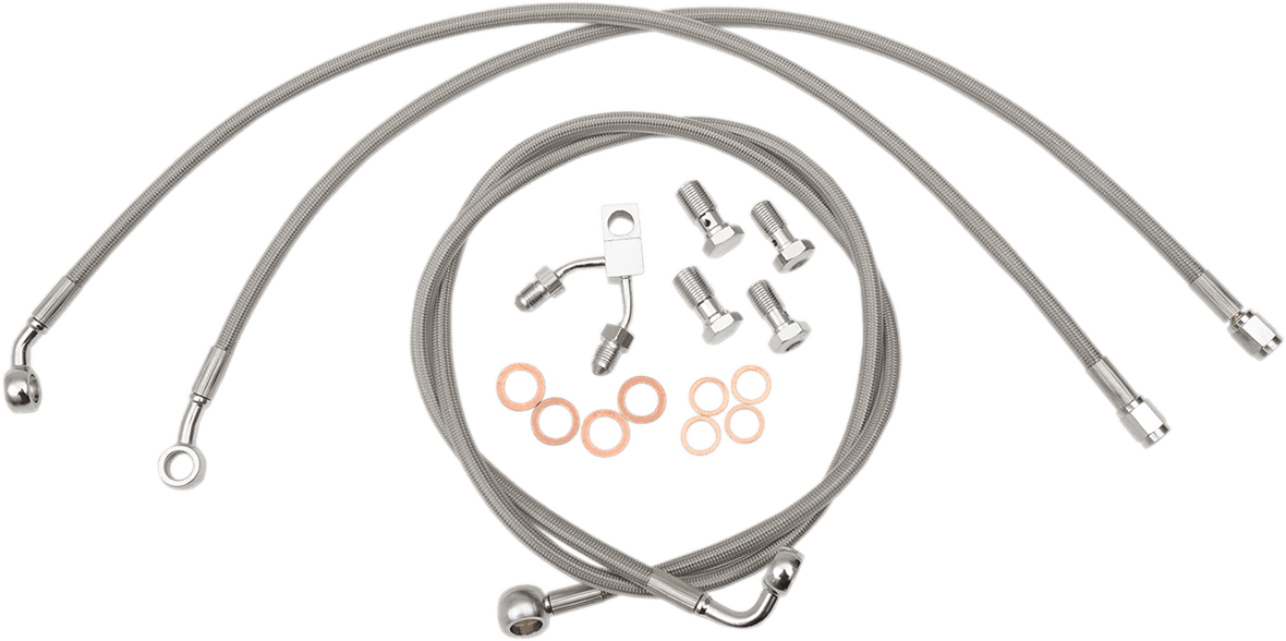 LA CHOPPERS 1741-5097 Brake Lines - 18" - 20" Ape Hanger Handlebars - Stainless Steel