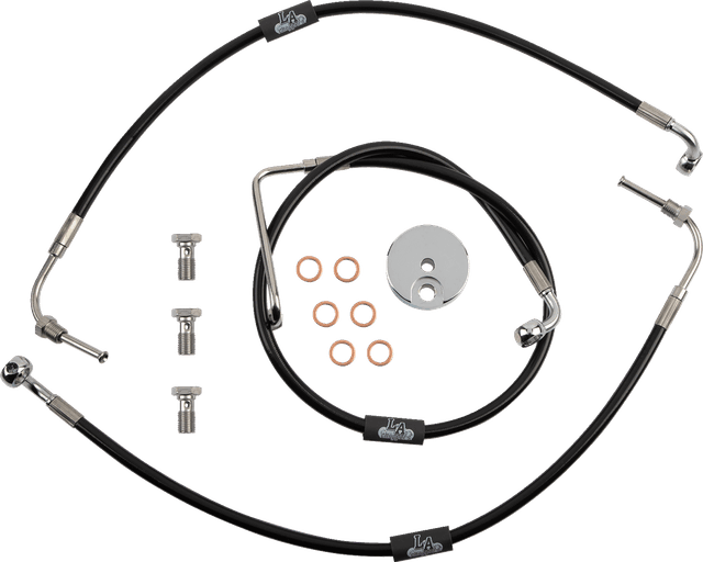 LA CHOPPERS 1741-5101 Brake Line - 12" - 14" Ape Hanger Handlebars - Black