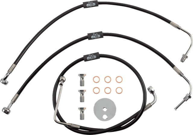LA CHOPPERS 1741-5104 Brake Line - 15" - 17" Ape Hanger Handlebars - Black