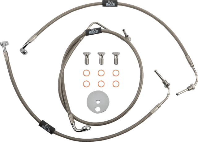 LA CHOPPERS 1741-5106 Brake Lines - 18" - 20" Ape Hanger Handlebars - Stainless Steel