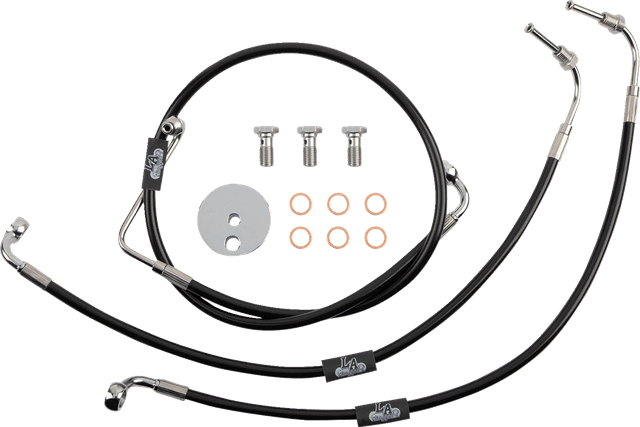 LA CHOPPERS 1741-5107 Brake Line - 18" - 20" Ape Hanger Handlebars - Black