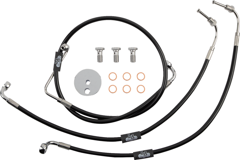LA CHOPPERS 1741-5107 Brake Line - 18" - 20" Ape Hanger Handlebars - Black