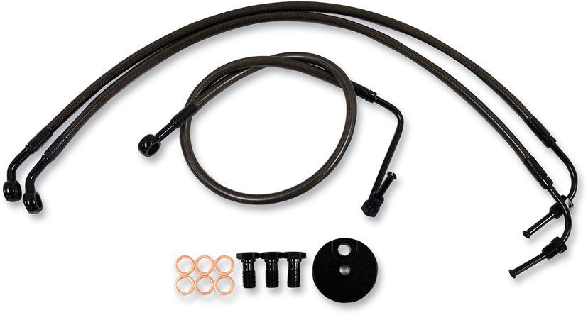 LA CHOPPERS 1741-5108 Brake Lines - 18" - 20" Ape Hanger Handlebars - Midnight