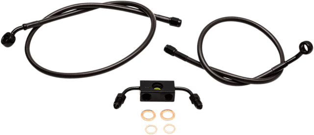 LA CHOPPERS 1741-5114 Brake Lines - 15" - 17" Ape Hanger Handlebars - Midnight