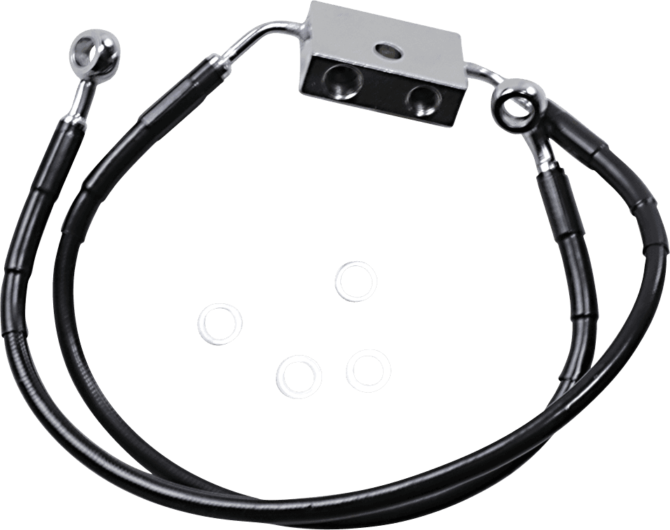 DRAG SPECIALTIES 1741-5287 Brake Line - Front (Lower/Upper) - Black