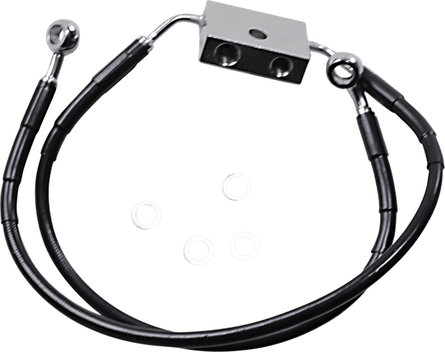 DRAG SPECIALTIES 1741-5287 Brake Line - Front (Lower/Upper) - Black
