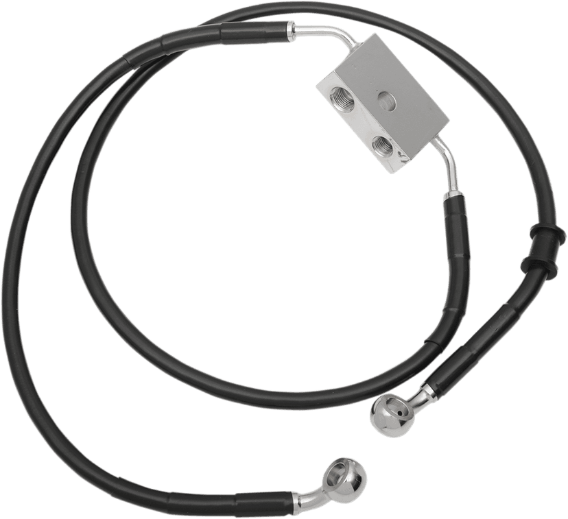 DRAG SPECIALTIES 1741-5309 Brake Line - Front - +8" - Black - XL — image 2 of 2