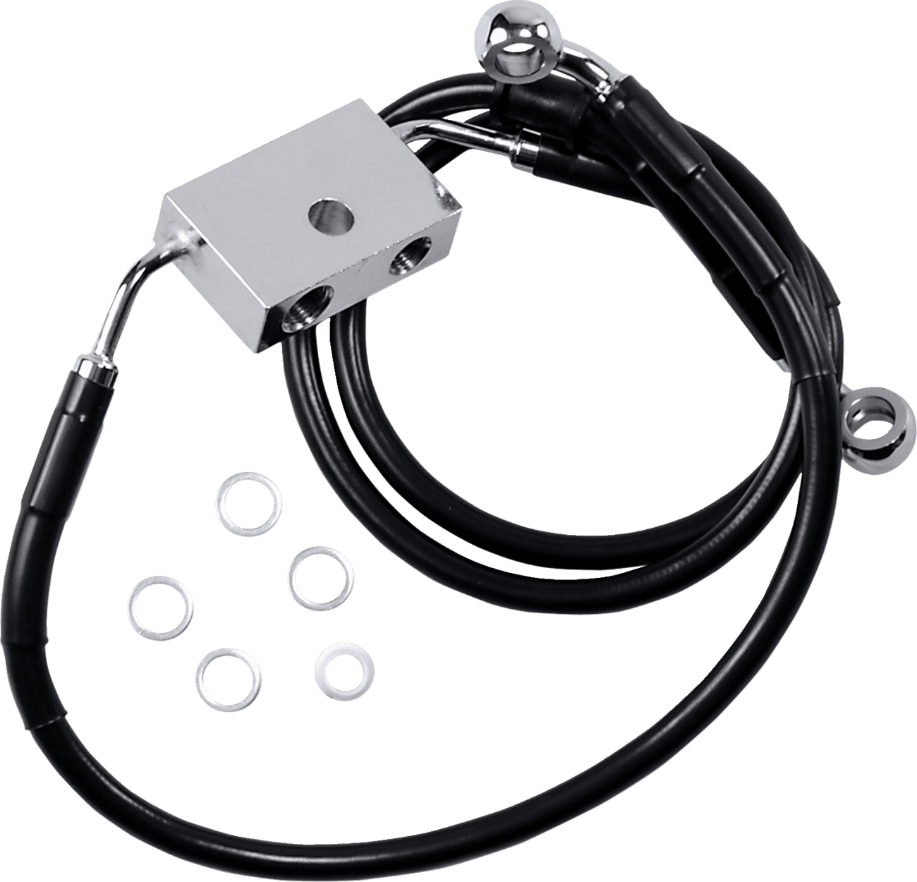 DRAG SPECIALTIES 1741-5309 Brake Line - Front - +8" - Black - XL