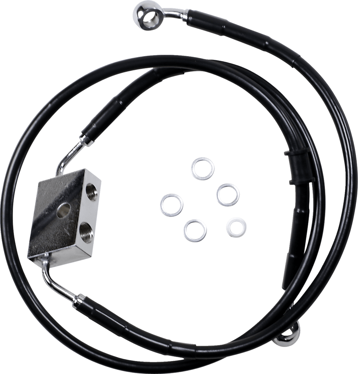 DRAG SPECIALTIES 1741-5313 Brake Line - Front - +12" - Black - XL