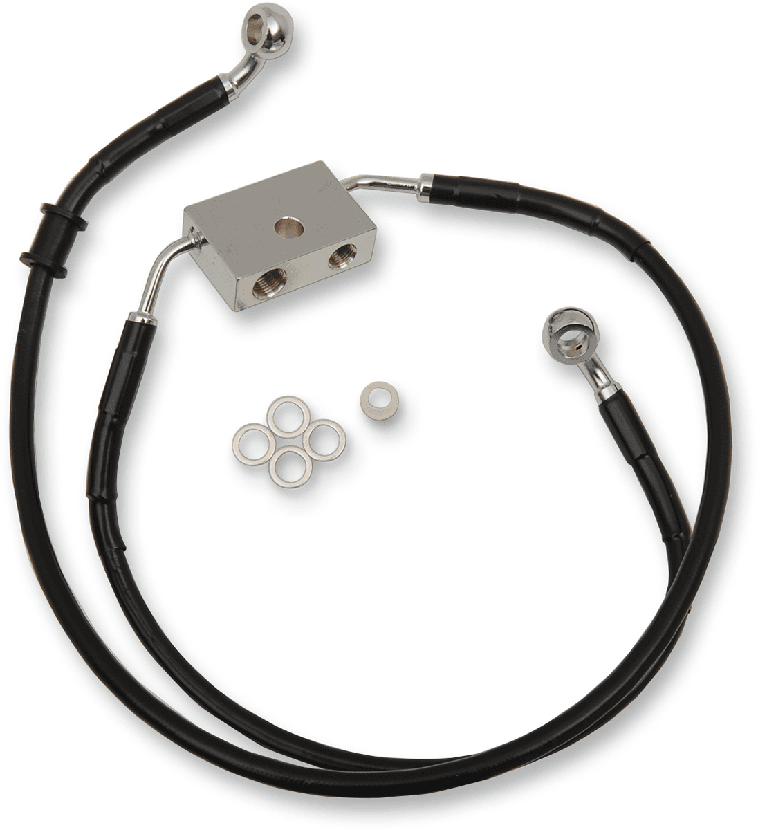 DRAG SPECIALTIES 1741-5329 Brake Line - Front (Lower/Upper) - Black