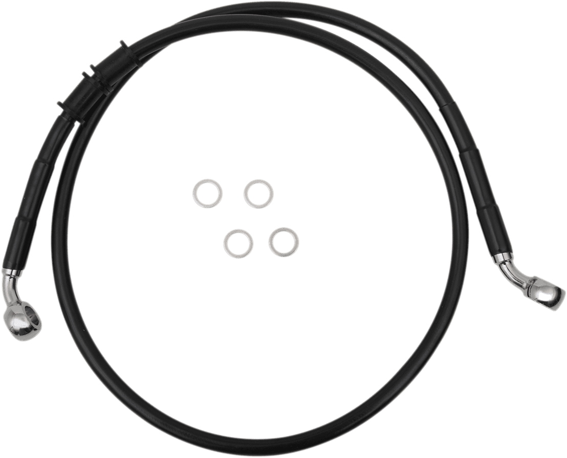 DRAG SPECIALTIES 1741-5359 Brake Line - Front - +2" - Black - XL