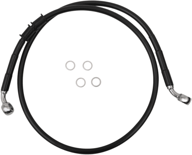 DRAG SPECIALTIES 1741-5363 Brake Line - Front - +6" - Black - XL