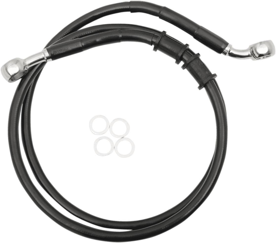 DRAG SPECIALTIES 1741-5387 Brake Line - Front - +2" - Black - XL