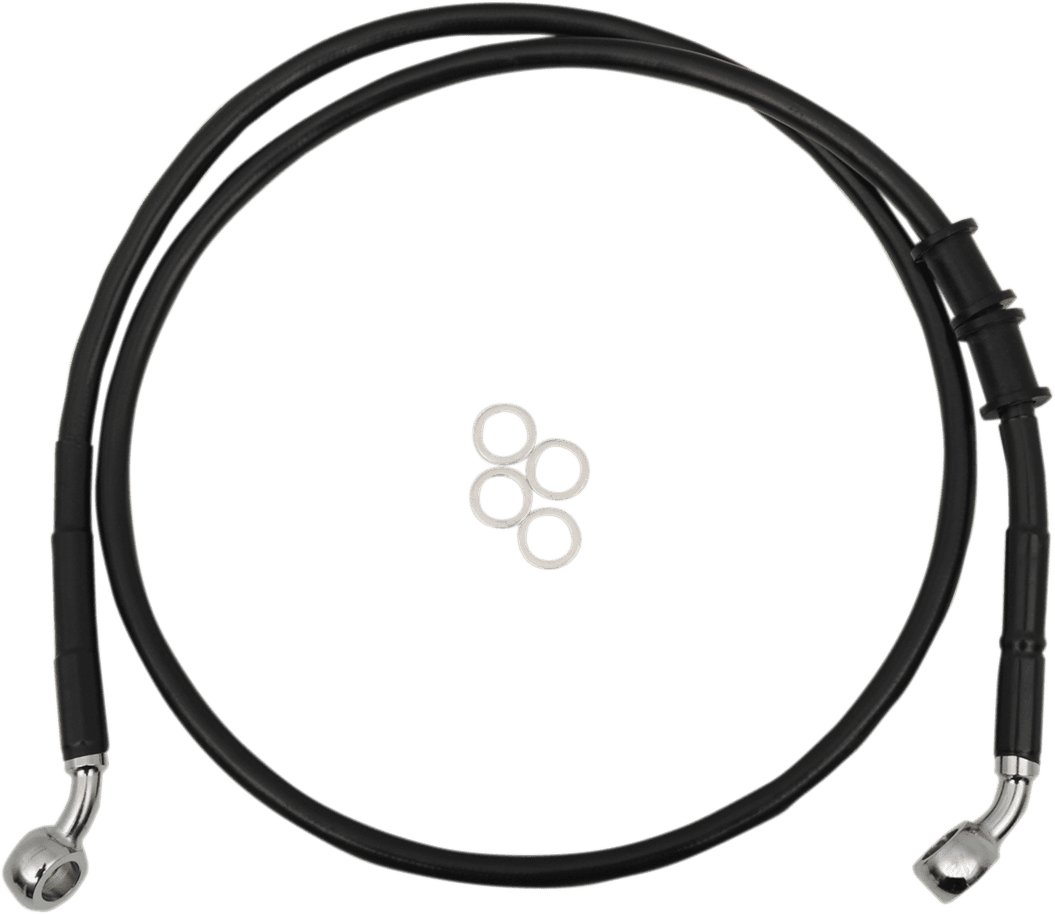 DRAG SPECIALTIES 1741-5407 Brake Line - Front - +8" - Black - XL