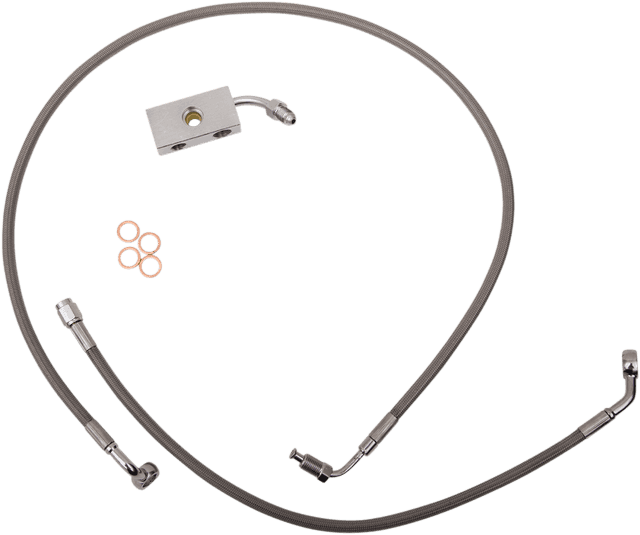 LA CHOPPERS 1741-5488 Brake Lines - 12" - 14" Ape Hanger Handlebars - Stainless Steel
