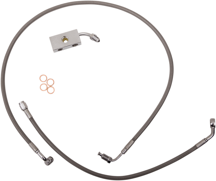 LA CHOPPERS 1741-5488 Brake Lines - 12" - 14" Ape Hanger Handlebars - Stainless Steel