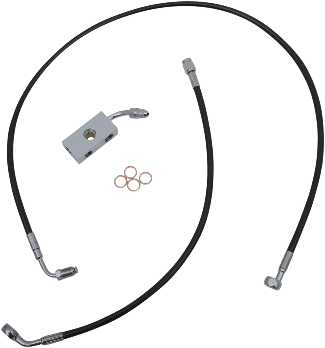 LA CHOPPERS 1741-5489 Brake Line - 12" - 14" Ape Hanger Handlebars - Black