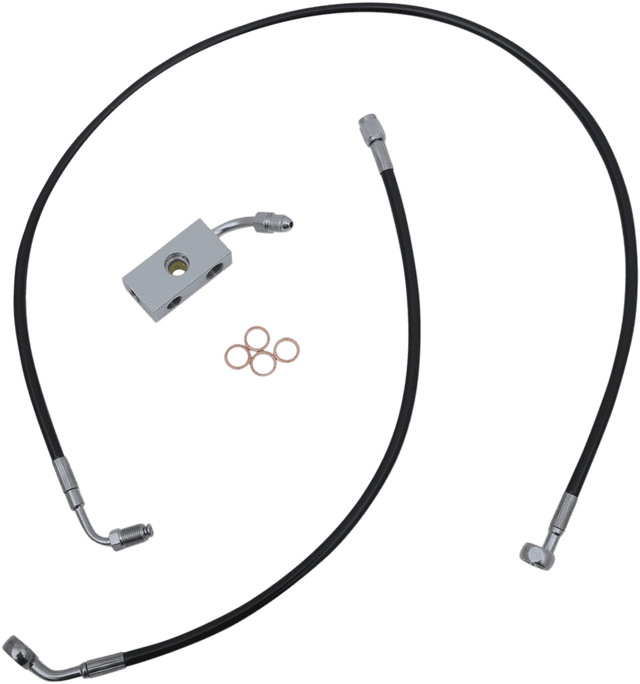 LA CHOPPERS 1741-5489 Brake Line - 12" - 14" Ape Hanger Handlebars - Black