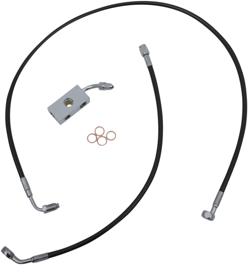 LA CHOPPERS 1741-5489 Brake Line - 12" - 14" Ape Hanger Handlebars - Black