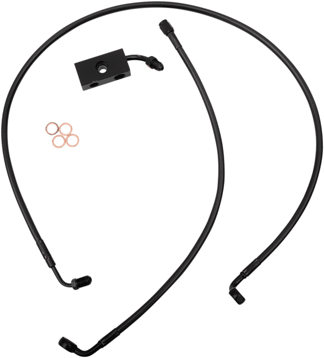 LA CHOPPERS 1741-5493 Brake Lines - 15" - 17" Ape Hanger Handlebars - Midnight