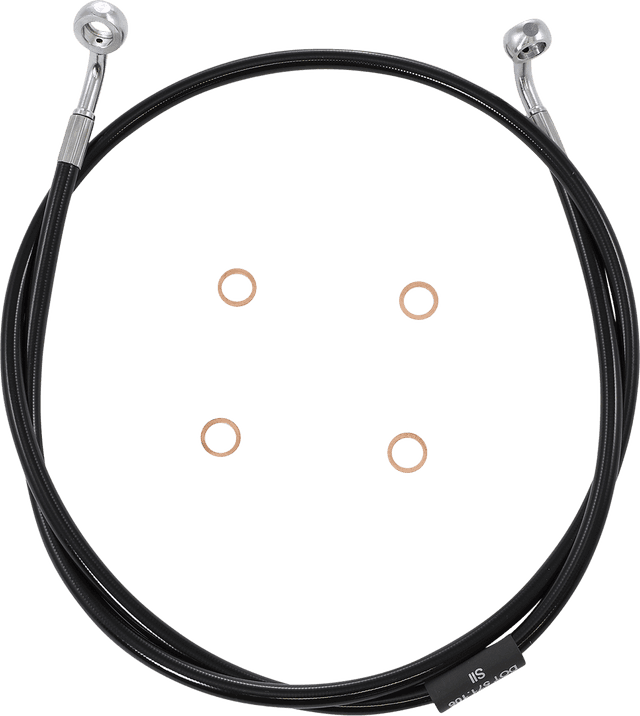 LA CHOPPERS 1741-5740 Brake Line - 12" - 14" Ape Hanger Handlebars - Black