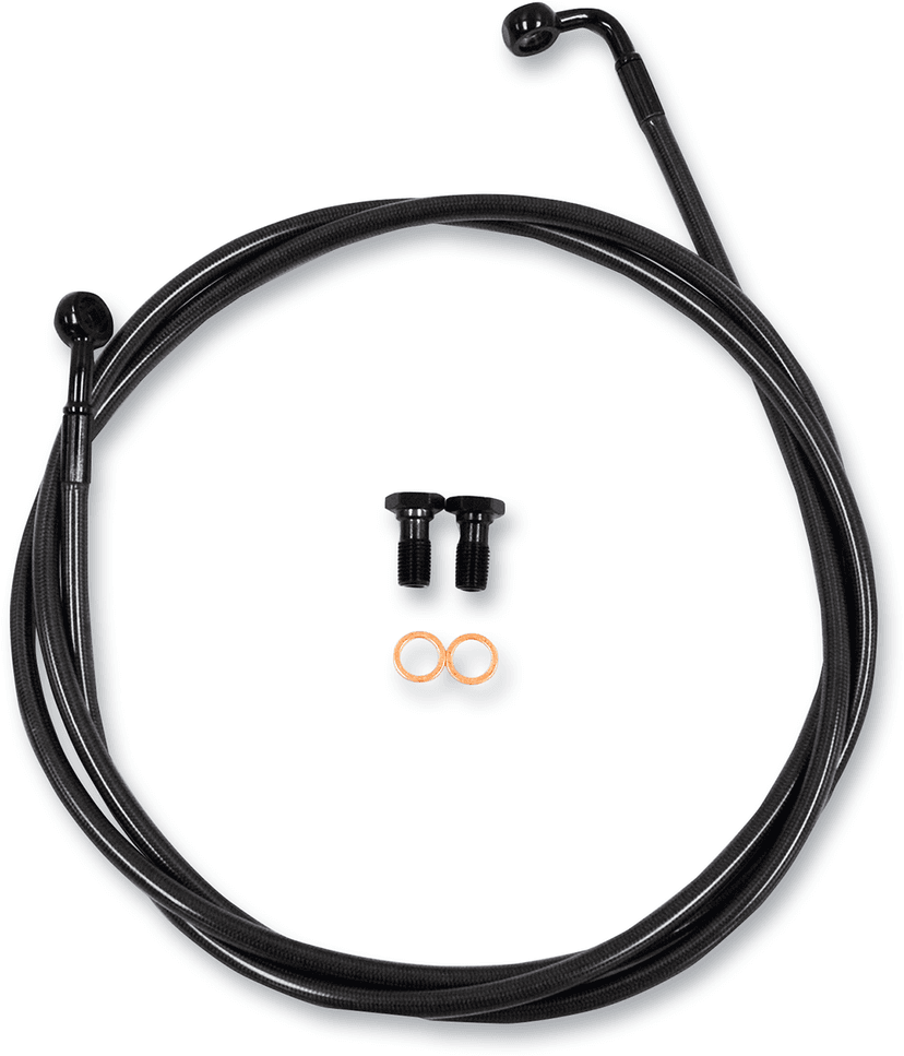 LA CHOPPERS 1741-5741 Brake Lines - 12" - 14" Ape Hanger Handlebars - Midnight