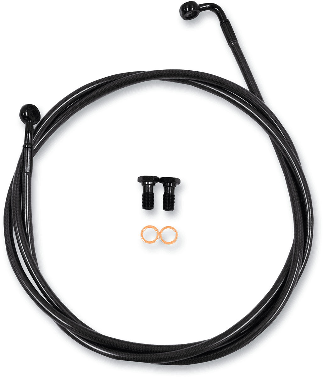 LA CHOPPERS 1741-5744 Brake Lines - 15" - 17" Ape Hanger Handlebars - Midnight