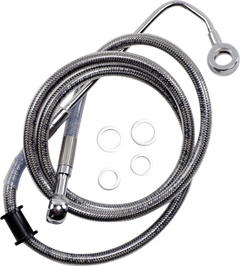 DRAG SPECIALTIES 1741-5758 Brake Line - +8" - Stainless Steel - '15-'17 Softail