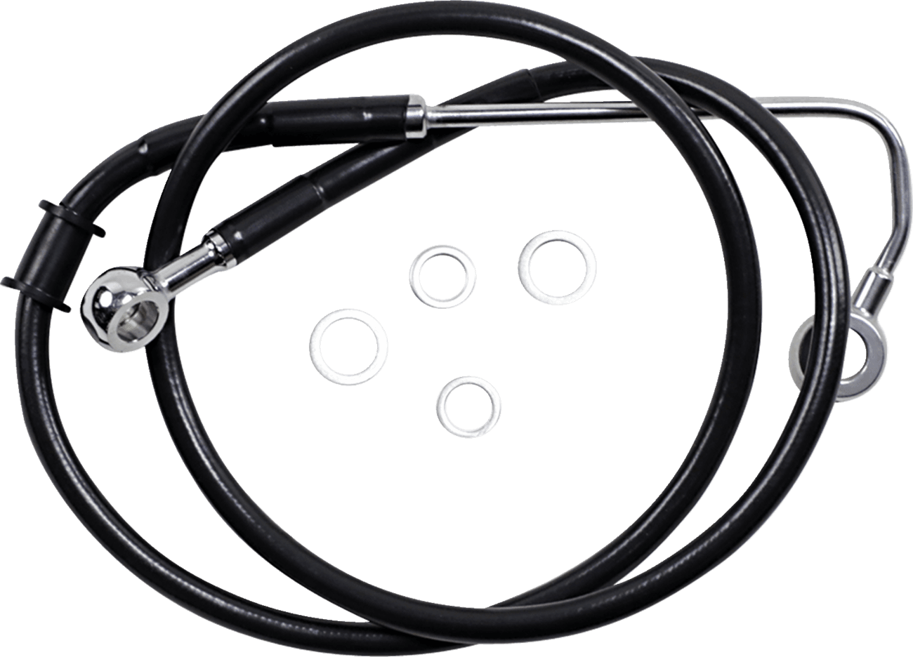 DRAG SPECIALTIES 1741-5761 Brake Line - +4" - Black - '15-'17 Softail