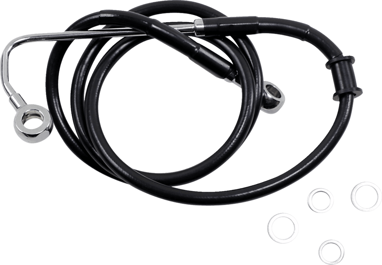 DRAG SPECIALTIES 1741-5763 Brake Line - +8" - Black - '15-'17 Softail