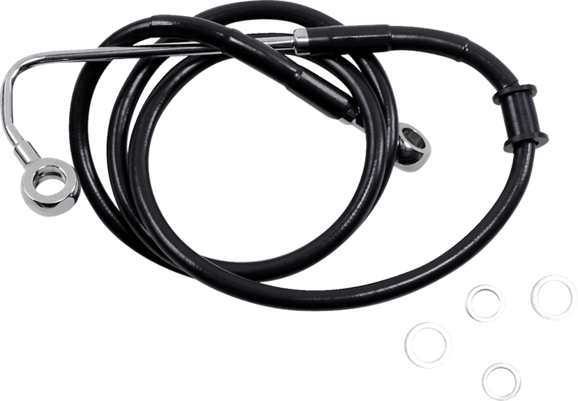 DRAG SPECIALTIES 1741-5763 Brake Line - +8" - Black - '15-'17 Softail