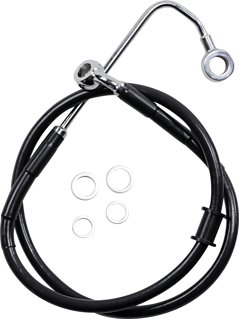 DRAG SPECIALTIES 1741-5770 Brake Line - Front (Upper) - Black