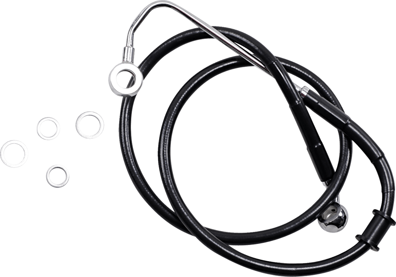 DRAG SPECIALTIES 1741-5772 Brake Line - +4" - Black - '15-'17 Softail