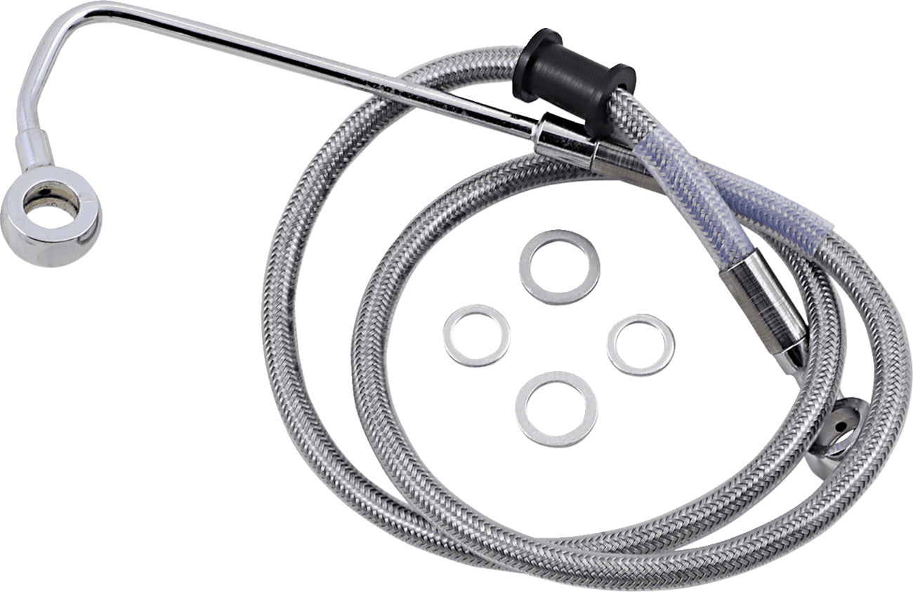 DRAG SPECIALTIES 1741-5777 Brake Line - +2" - Stainless Steel - '15-'17 Softail