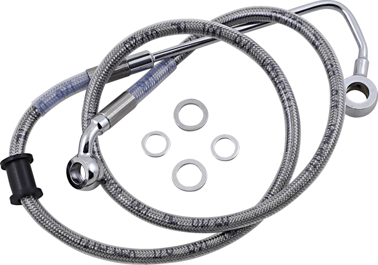 DRAG SPECIALTIES 1741-5778 Brake Line - +4" - Stainless Steel - '15-'17 Softail