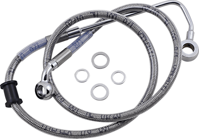DRAG SPECIALTIES 1741-5778 Brake Line - +4" - Stainless Steel - '15-'17 Softail