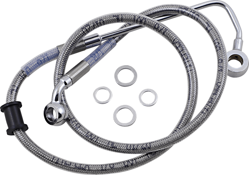 DRAG SPECIALTIES 1741-5778 Brake Line - +4" - Stainless Steel - '15-'17 Softail