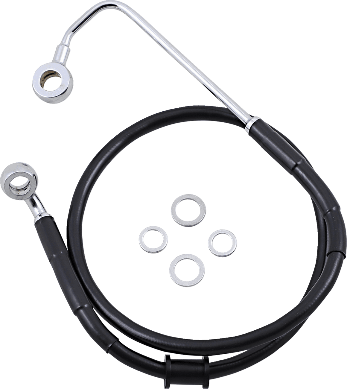 DRAG SPECIALTIES 1741-5782 Brake Line - Front (Upper) - Black