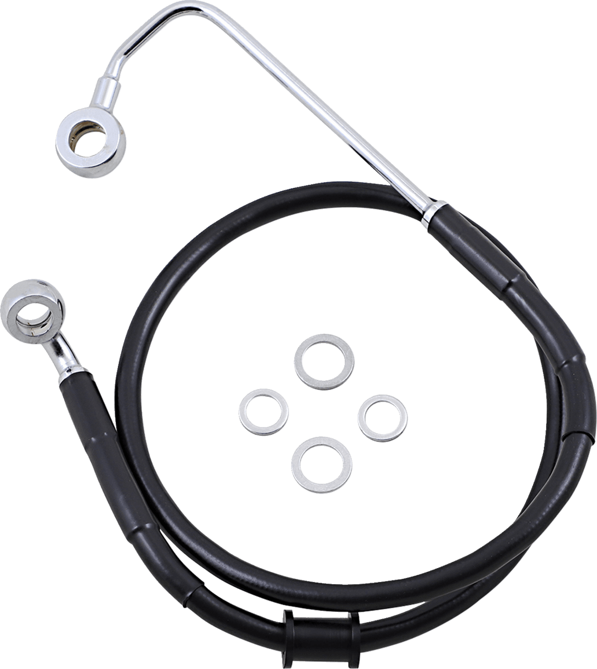 DRAG SPECIALTIES 1741-5782 Brake Line - Front (Upper) - Black