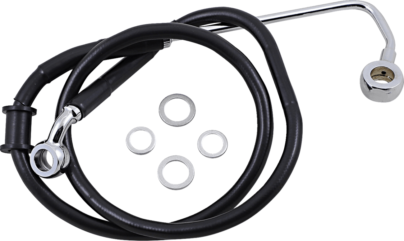 DRAG SPECIALTIES 1741-5783 Brake Line - +2" - Black - '15-'17 Softail