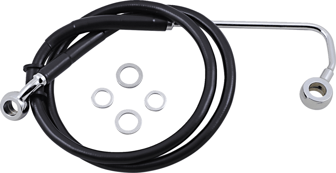 DRAG SPECIALTIES 1741-5784 Brake Line - +4" - Black - '15-'17 Softail