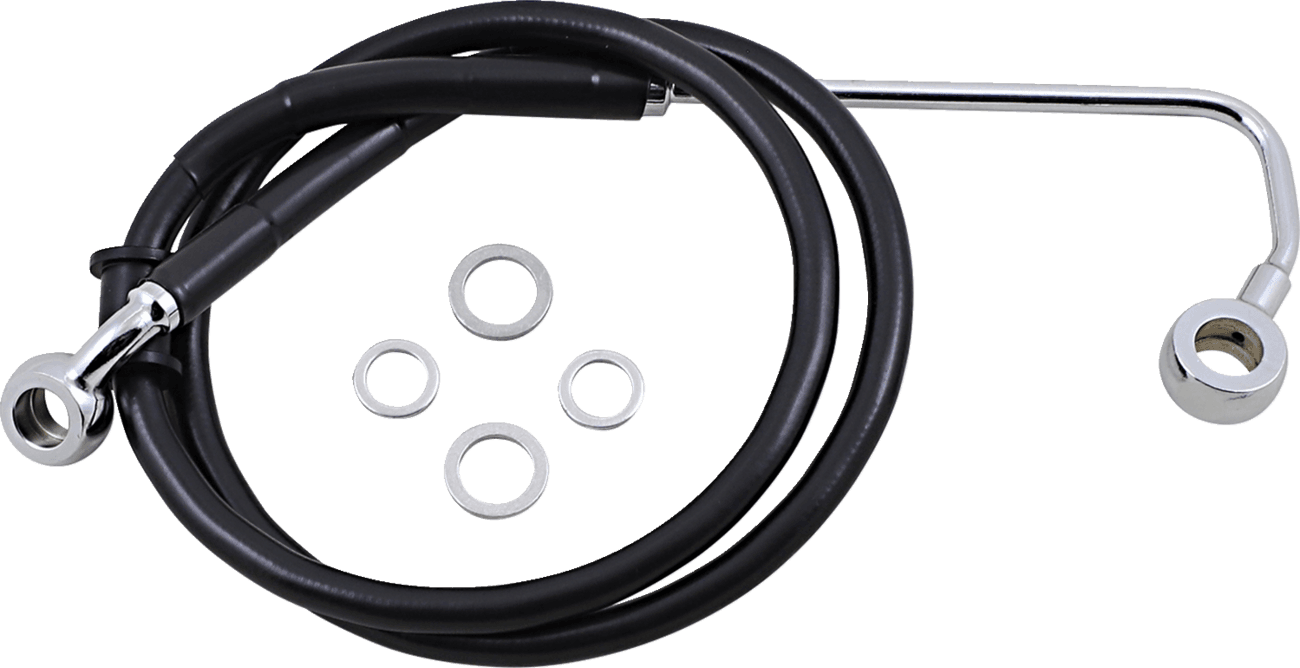 DRAG SPECIALTIES 1741-5784 Brake Line - +4" - Black - '15-'17 Softail