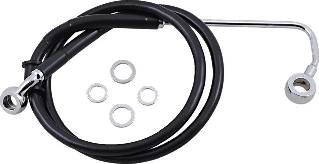 DRAG SPECIALTIES 1741-5784 Brake Line - +4" - Black - '15-'17 Softail