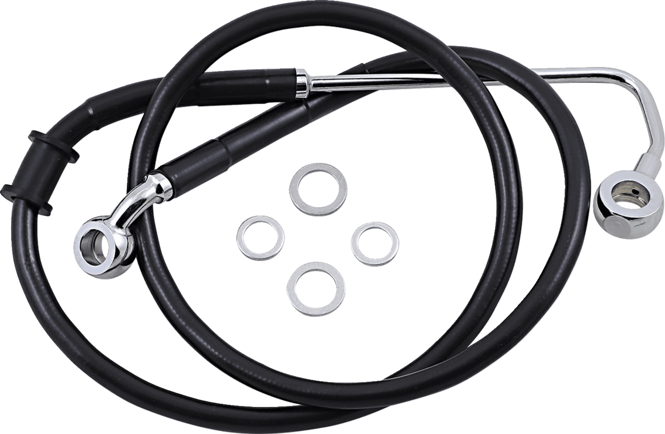 DRAG SPECIALTIES 1741-5785 Brake Line - +6" - Black - '15-'17 Softail