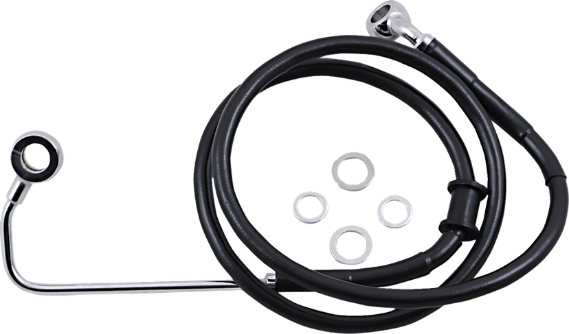 DRAG SPECIALTIES 1741-5786 Brake Line - +8" - Black - '15-'17 Softail